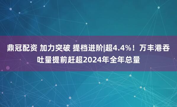 鼎冠配资 加力突破 提档进阶|超4.4%！万丰港吞吐量提前赶超2024年全年总量